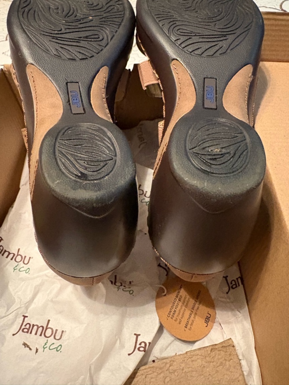 JBU Brown Laser-Cut Strappy Wedge Sandals - Picture 6 of 6